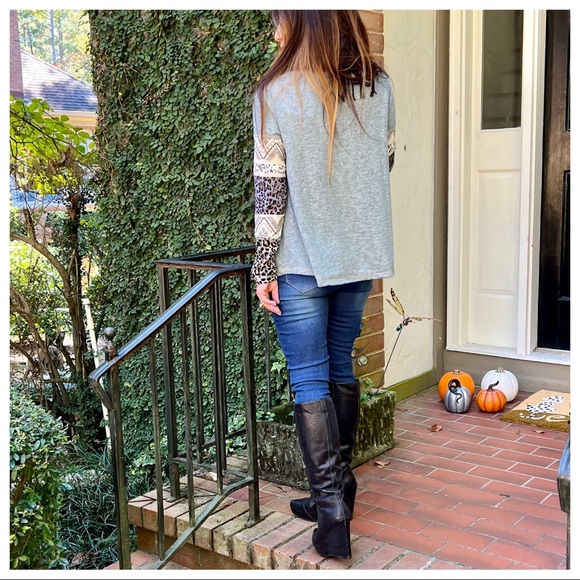 Bohemian Print Fabulous long  contrast detail sleeves perfect top - Picture 2 of 7